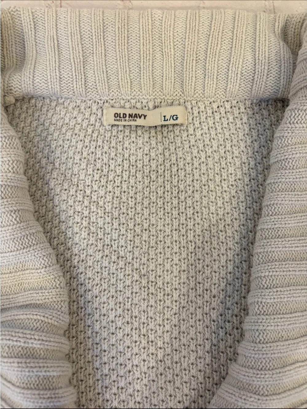 Old Navy Cream Shawl-Collar Knit Cardigan